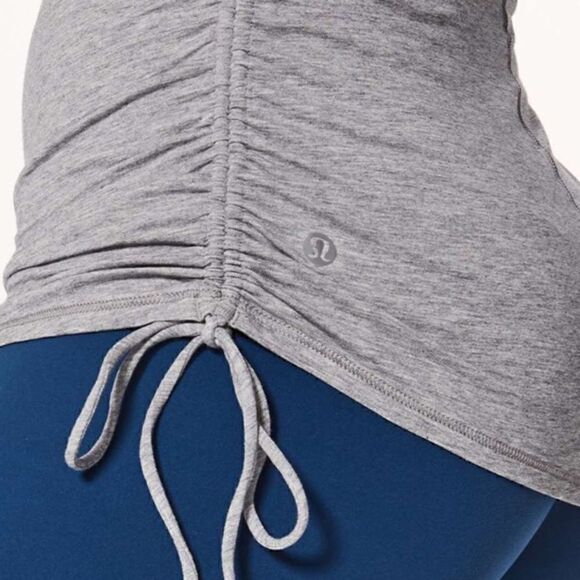 LULULEMON Cinch It Long Sleeve Top Heathered Medium Grey Women’s Size 2 - Picture 6 of 10
